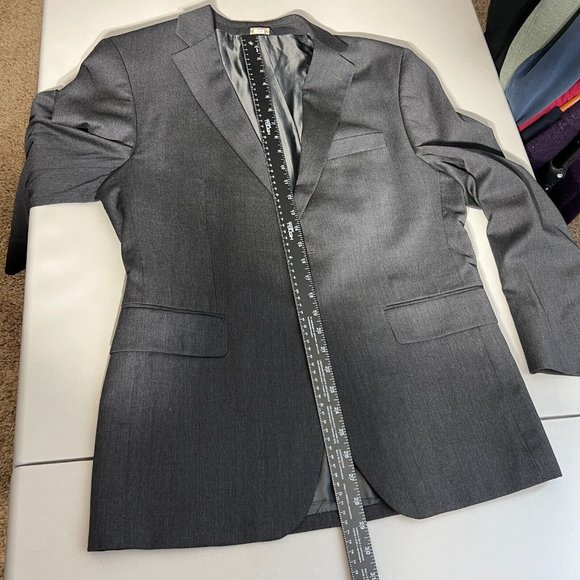 Banana Republic Blazer Jacket Mens 40S Gray Lanificio Wool Modern Fit Sport Coat - Picture 10 of 16